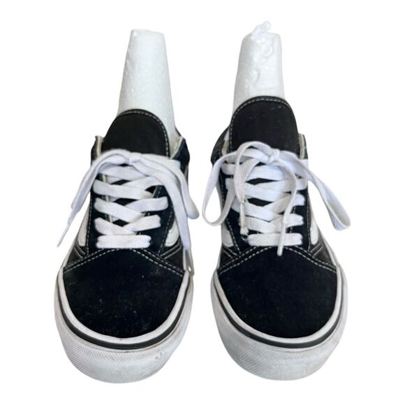 Vans | Old Skool Black and White Canvas Suede low tops sneakers size 3.5 kids - Picture 2 of 8